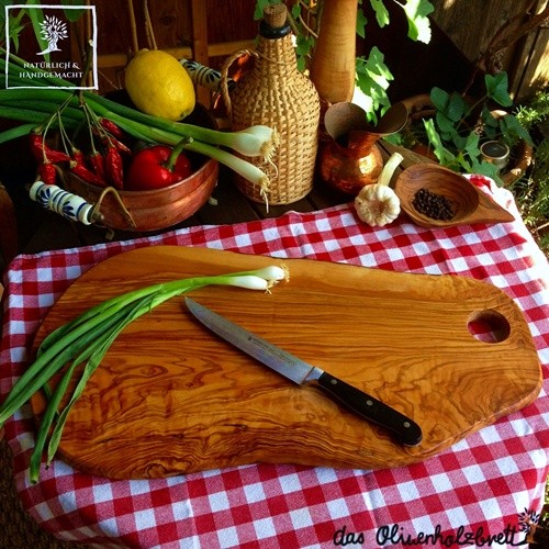 Handmade 100% Olive Wood Cutting Board, Chopping Bread, Fruit, Meat 12.5 L  x 7.25 W inch / 30 L x 18 W cm